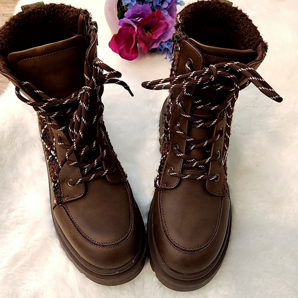 Rocket Dog Desmond Brown Lug Plaid Ankle Boots Size 8.5 - Picture 5 of 13